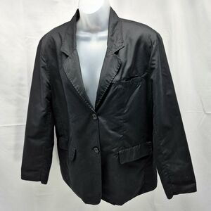 VTG 90s Totes Black Rain Blazer Jacket Women's Large Water Resistant Travel